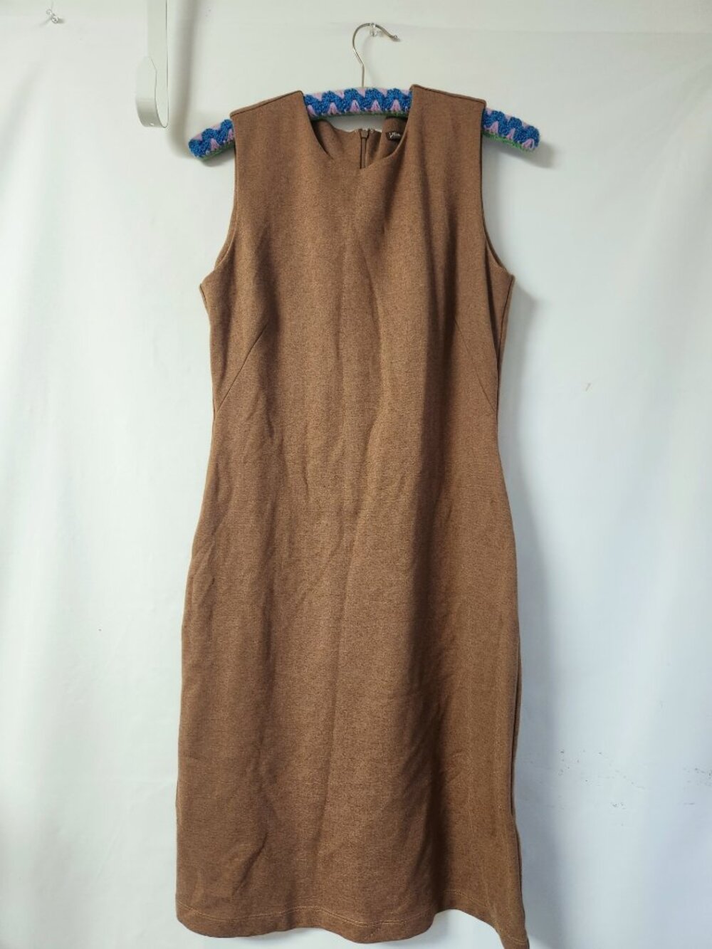 J.McLaughlin Heather Brown Sleeveless Ponte Sheath Dress Small